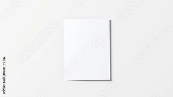 Fototapeta Folder die cut mock up template with realistic shadow and blank white surface for branding design, surface, folder, mock up