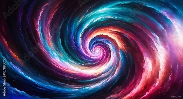 Fototapeta Anime abstract cosmic swirling colors celestial shapes infinite depth