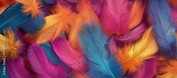Fototapeta colorful animal fur background, feather 6