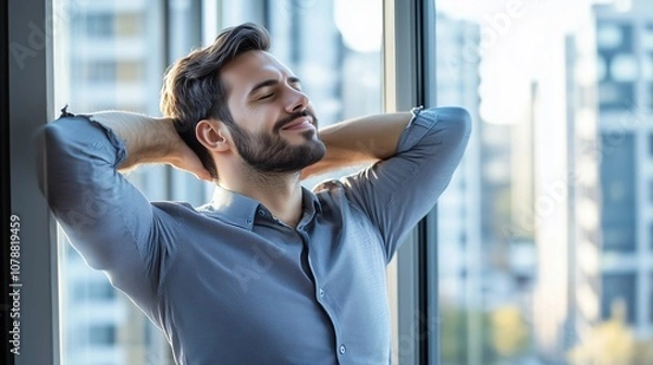 Fototapeta Person sitting at desk with poor posture, emphasizing the importance of ergonomic practices for maintaining health and productivity in the workplace.