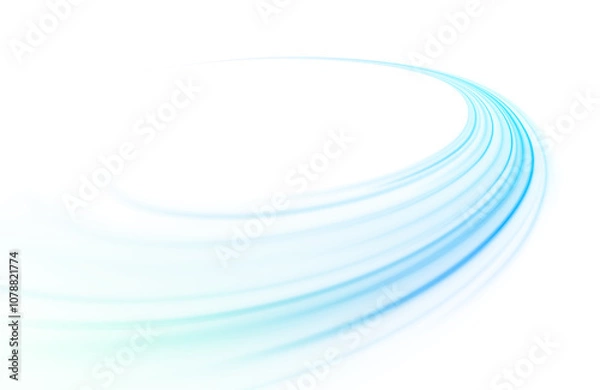 Fototapeta Png futuristic technological style. Png abstract background with speed lines. Neon color rays vector abstract background. The light lines of the road a blue light background creating of movement