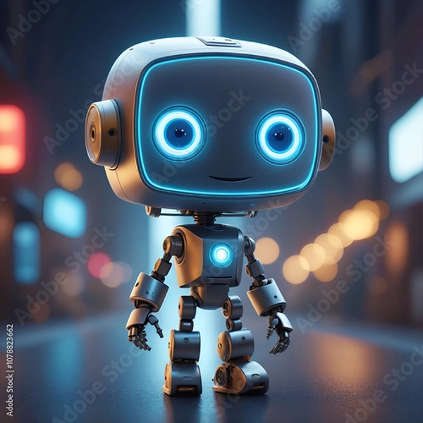 Fototapeta blue screen robot with hands