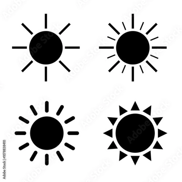 Obraz Set of sun icon vector illustration 