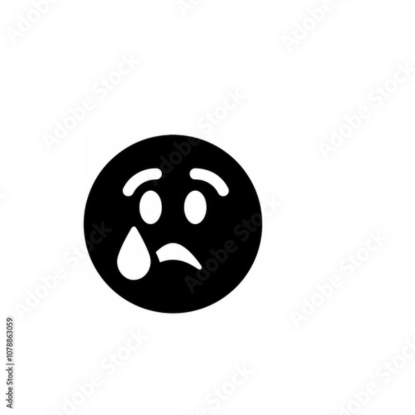 Fototapeta Tear & Cheer 😢😊 elipse tool use black and white colour use 