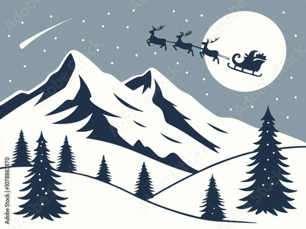 Obraz background of Santa sending gifts