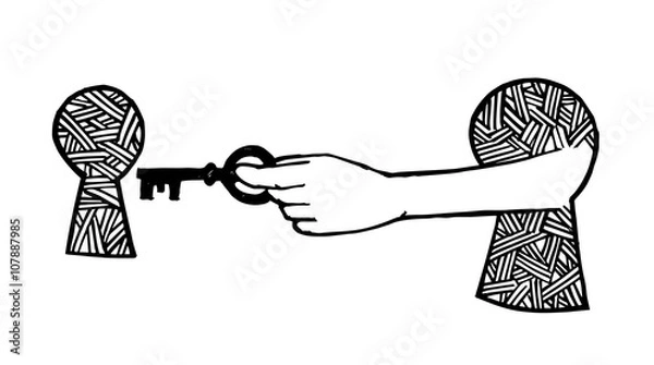 Fototapeta Hand with key