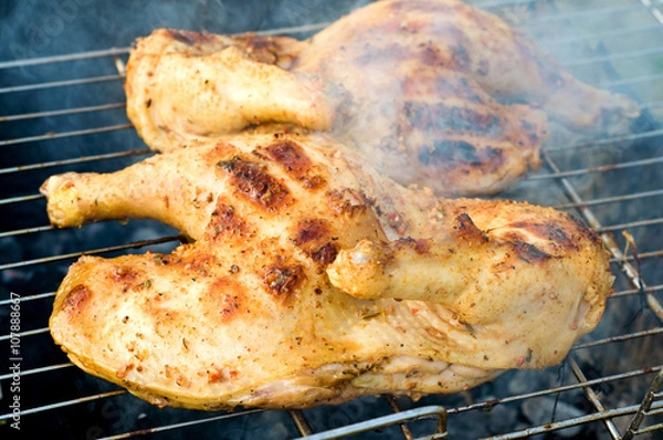 Obraz chicken over a fire