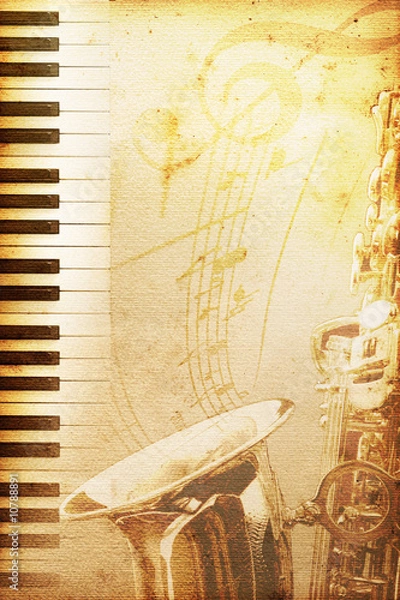 Fototapeta stary papier jazzowy