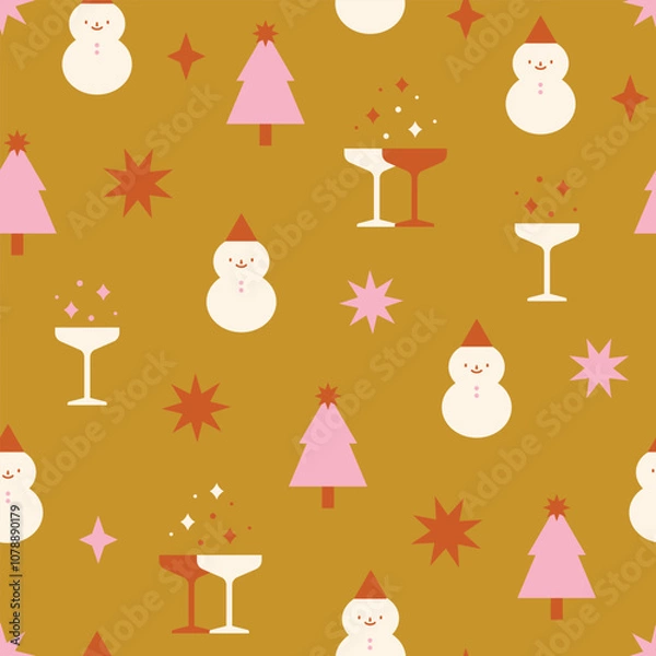 Obraz Cute christmas seamless pattern. 