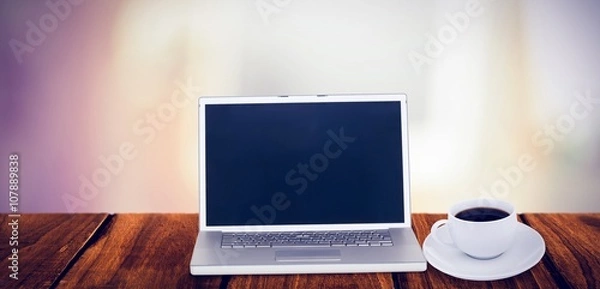 Fototapeta Composite image of plant on desk in the office