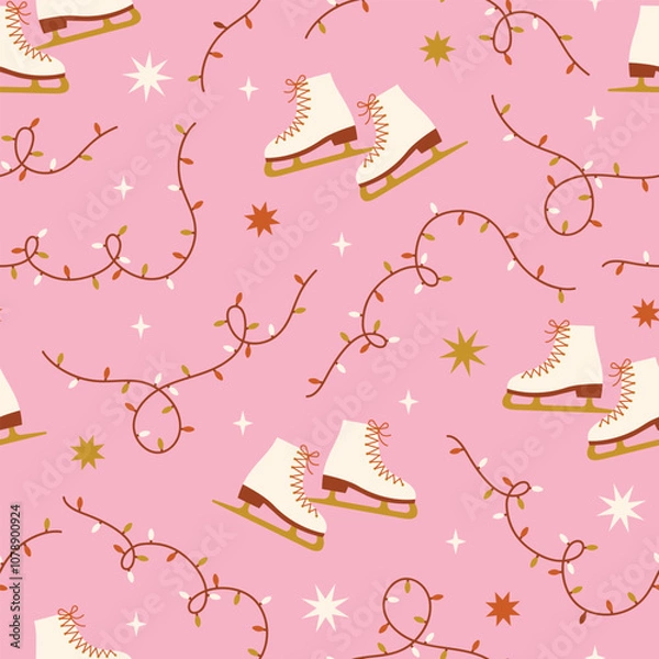 Obraz Christmas wintertime vector seamless pattern. 