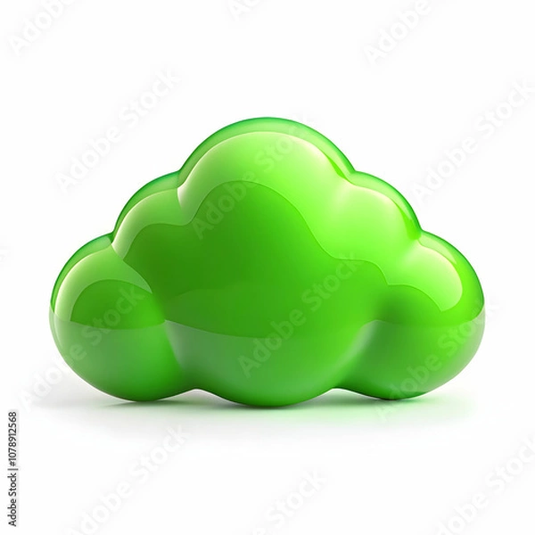 Fototapeta A soft green cloud floats against a crisp white background.