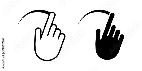 Fototapeta Finger swipe  Icon set. Symbol isolated white background. vector illustration. color editable.