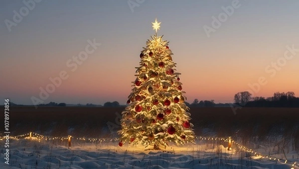 Fototapeta Capture the essence of a magical Christmas with this high-resolution image of a beautifully decorated Christmas