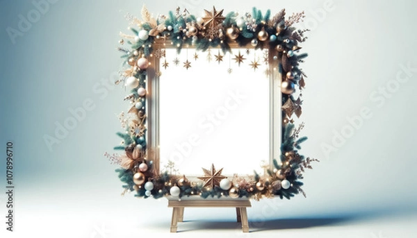 Fototapeta Christmas themed illustration with space for text