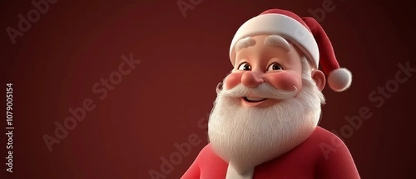 Fototapeta A cartoonish image of Santa Claus with a big smile on his face