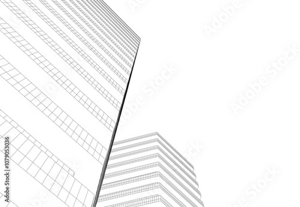 Fototapeta abstract architecture building vector drawing