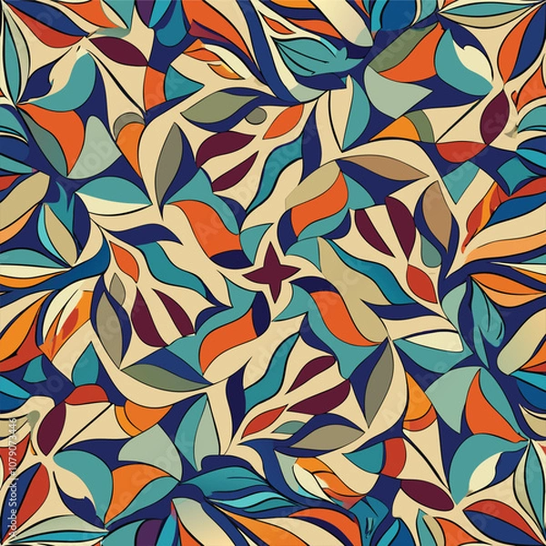 Fototapeta Abstract color poster seamless decorative pattern art vector 