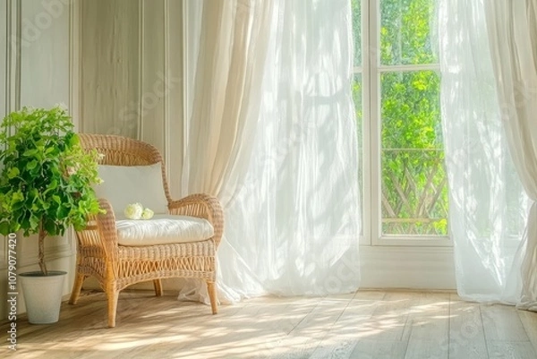 Fototapeta Cozy Indoor Corner with Natural Light