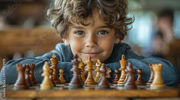 Obraz Focused kids in chess lesson