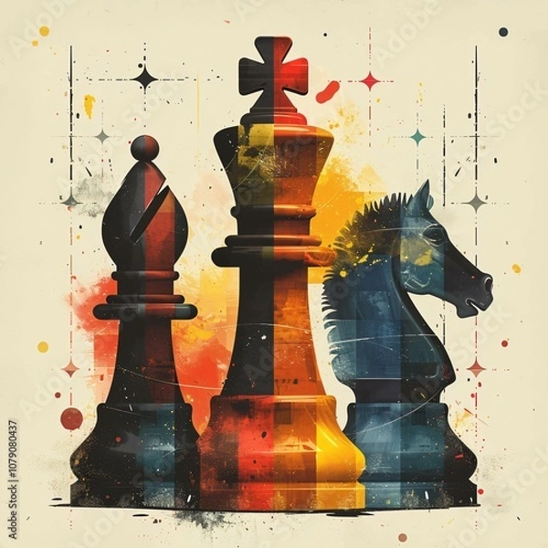 Fototapeta Sleek chess poster layout
