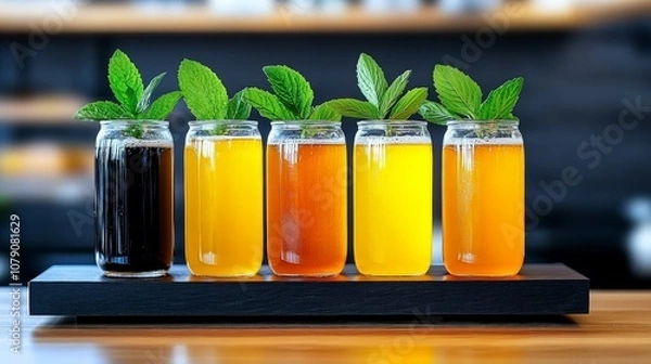 Obraz Innovative Kombucha Stand with Interactive Features