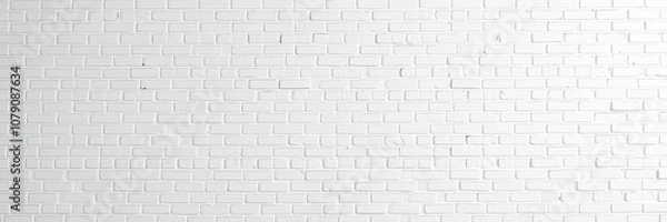 Fototapeta White brick wall as a textured background for interior design and architecture projects, interior design, decor, white