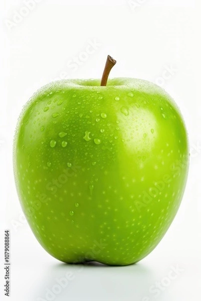 Obraz beautiful green apple on a white background.
