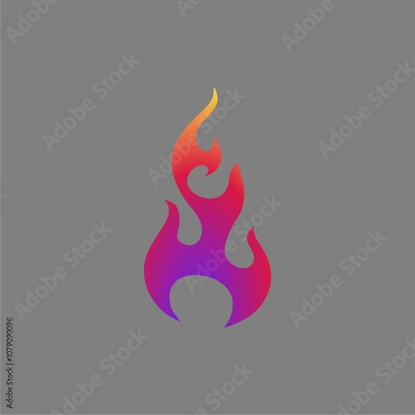 Fototapeta vector logo design fire colorful minimalist