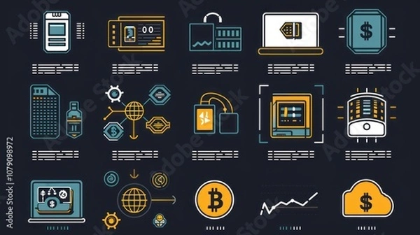 Fototapeta Cryptocurrency and Blockchain Technology