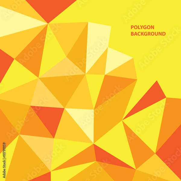 Fototapeta yellow orange abstract geometric triangular low poly style vector illustration graphic background