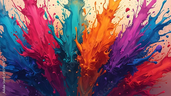 Fototapeta Vibrant 8K Paint Splash Desktop Wallpaper – Colorful Backgrounds