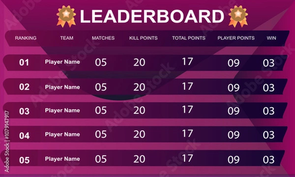 Fototapeta meron colors game leaderboard with abstract background vector template