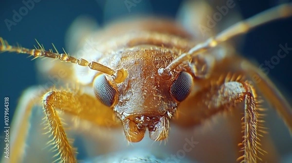 Fototapeta Magnified Bed Bug Revealing Disturbing Alien like Features Under Microscope