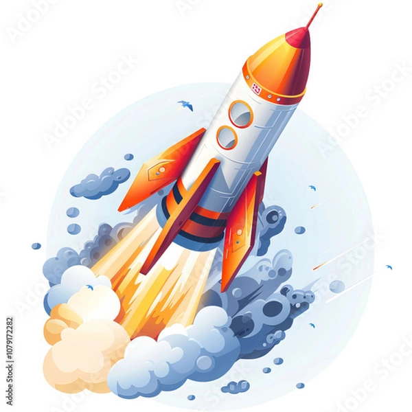 Obraz rocket on the moon