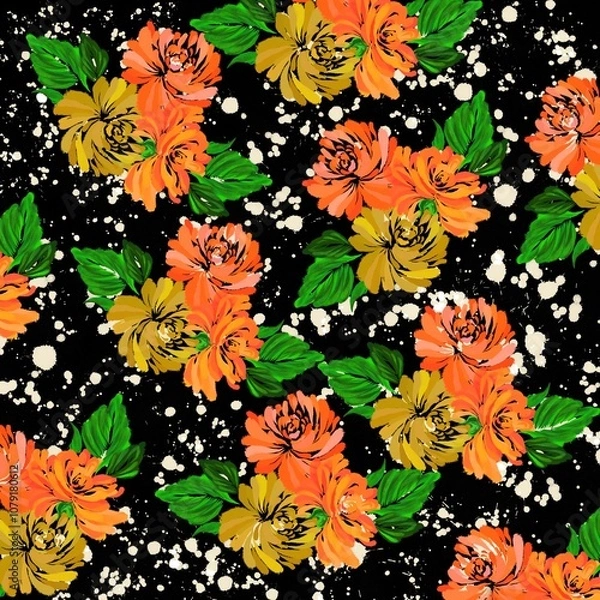 Fototapeta seamless floral pattern