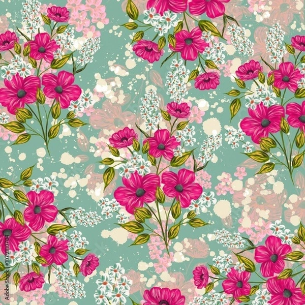 Fototapeta seamless floral pattern