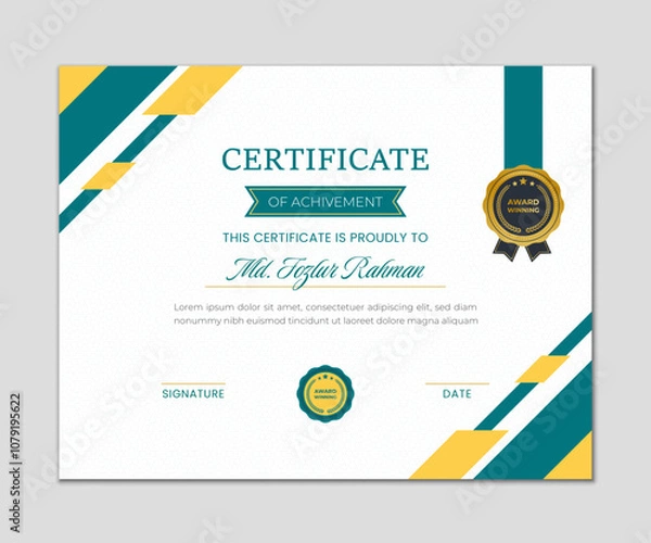 Obraz certificate design template. certificate vactor template. vactor. 