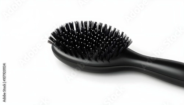 Fototapeta Black hair brush isolated on white background.