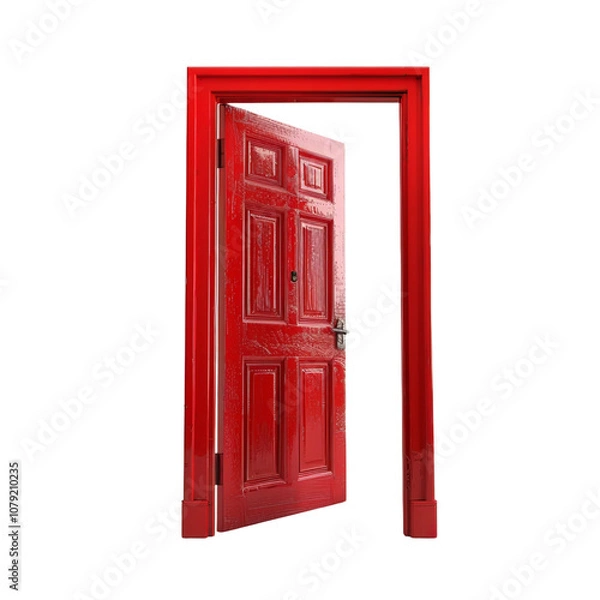 Obraz red door isolated on white