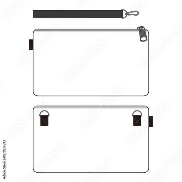 Obraz Minimalist Pouch Bag Technical Template – White

