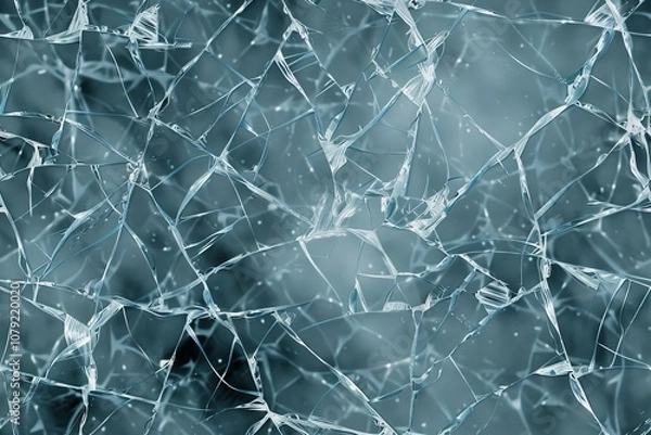 Fototapeta A seamless texture of cracked glass in blue and white tones, creating an abstract pattern.