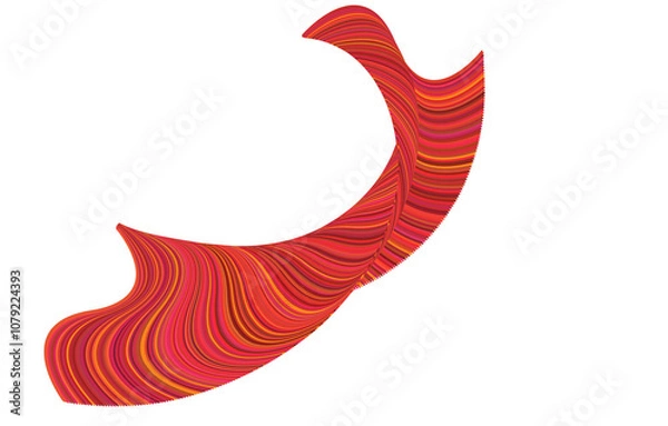 Obraz fliessende  wellenförmige Form  rot orange dynamisch