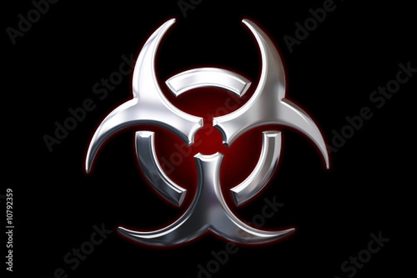 Fototapeta Biohazard metallic sign