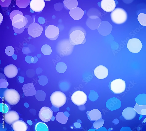 Fototapeta Green bokeh background with blue bokeh effect defocused lights on dark background.generative ai	