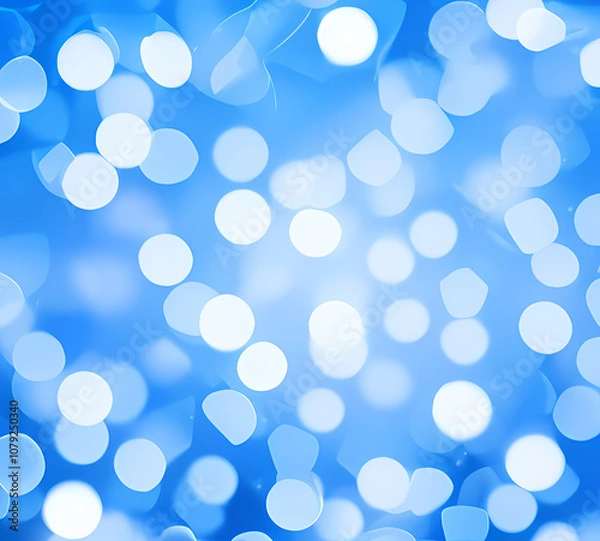 Obraz Green bokeh background with blue bokeh effect defocused lights on dark background.generative ai