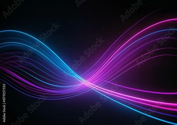 Fototapeta Celestial Flow: Ethereal Neon Nightscape