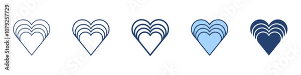Fototapeta Growing heart icon Symbol set collection