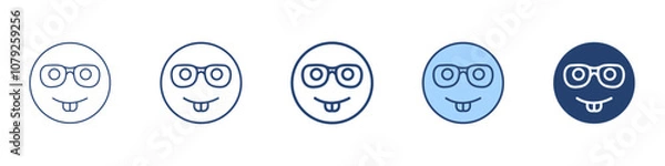 Obraz Nerd face icon Symbol set collection