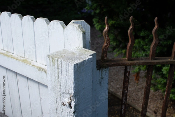 Obraz Wood and metal fences